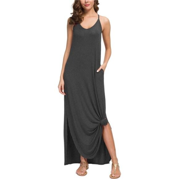 Women's Summer Casual Loose Dress Beach Cover Up Long Cami Maxi - Picture 3 of 6